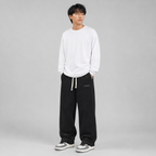 Men's wide-leg corduroy trousers with drawstring waist