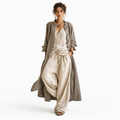 Women's cotton-linen blend 3-piece set with cardigan