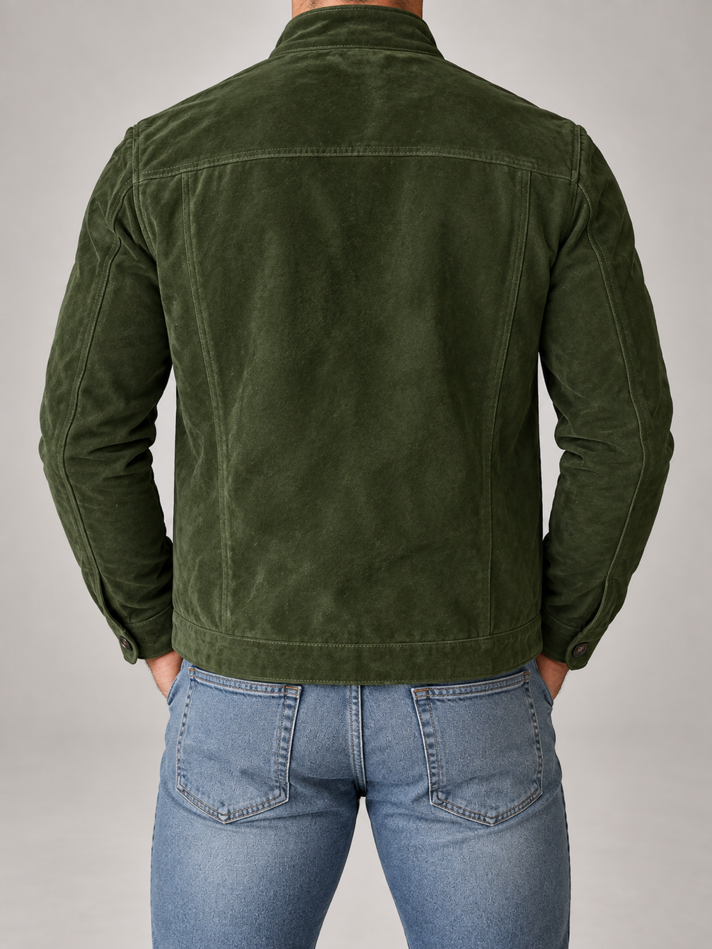 Men's stand collar corduroy overshirt jacket