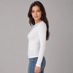 Women's slim-fit round neck long sleeve top