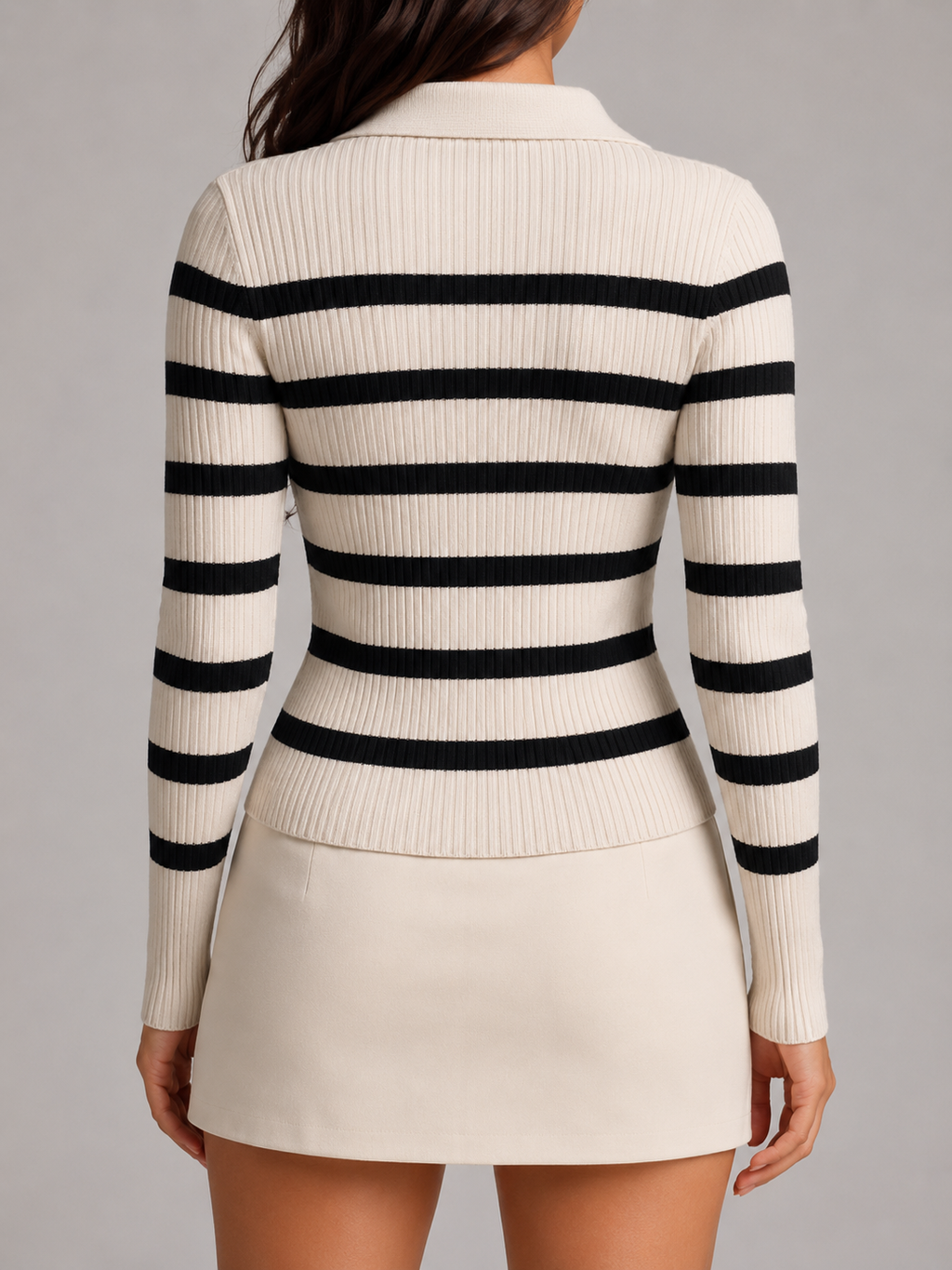 Women's half-zip ribbed jumper