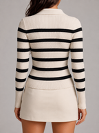 Women's half-zip ribbed jumper