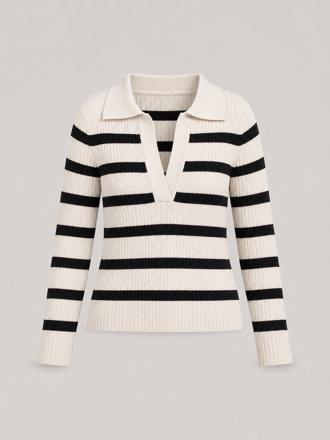 Women's half-zip ribbed jumper
