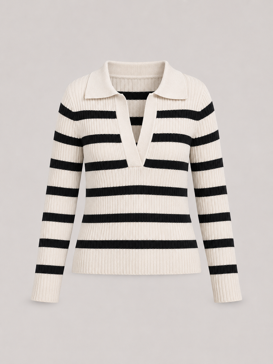 Women's half-zip ribbed jumper