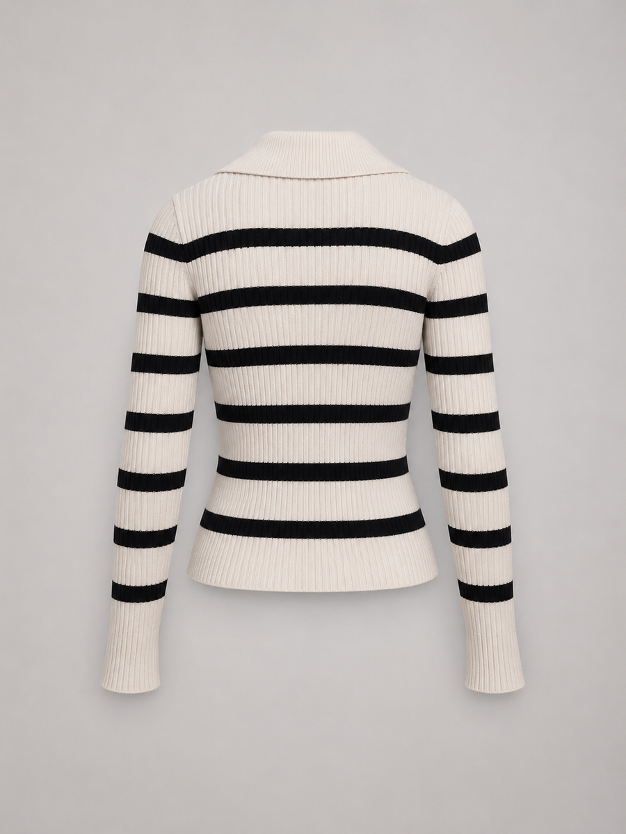 Women's half-zip ribbed jumper