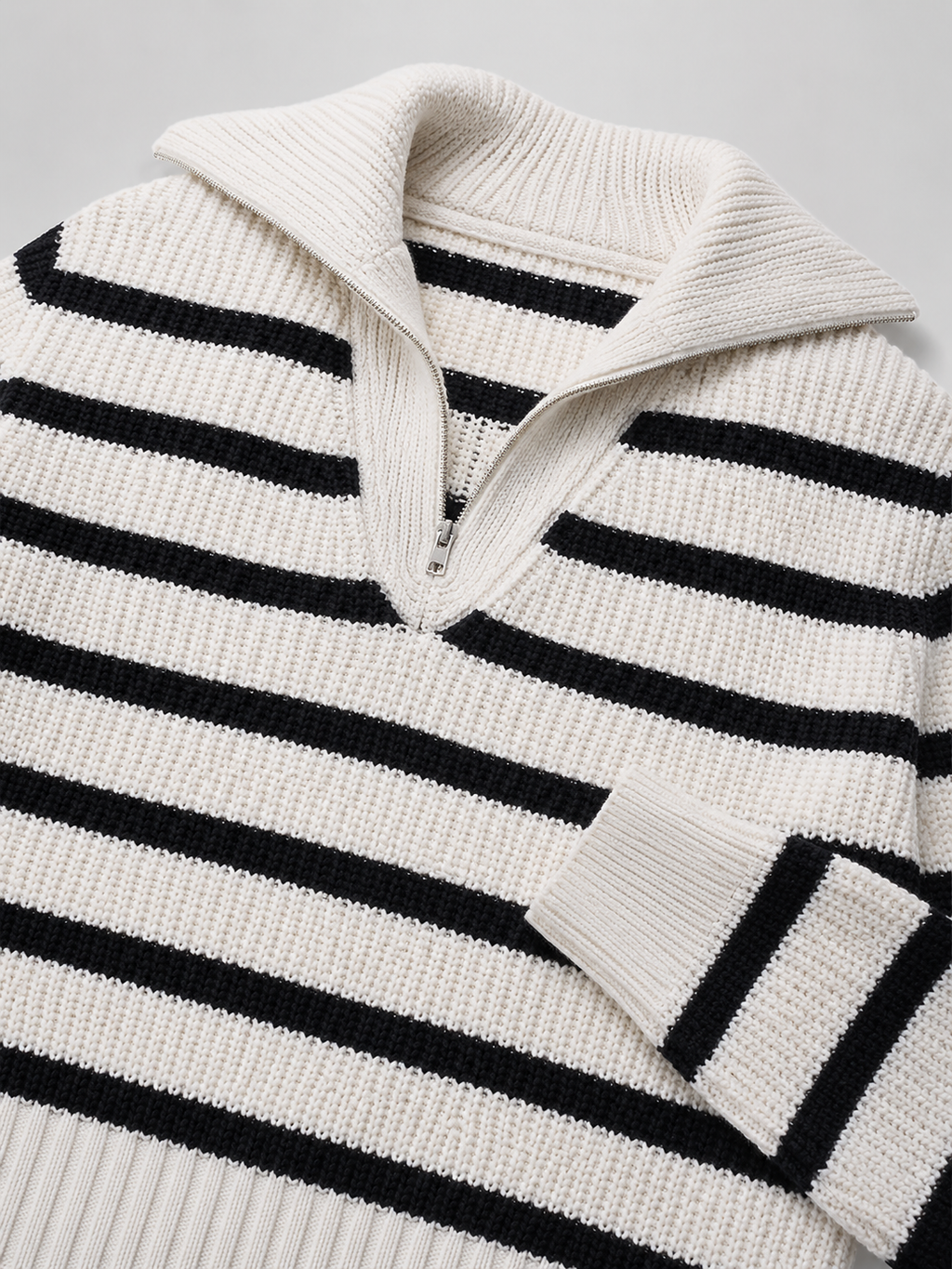 Women's striped quarter-zip jumper