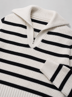 Women's striped quarter-zip jumper