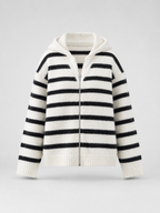 Women's striped quarter-zip jumper