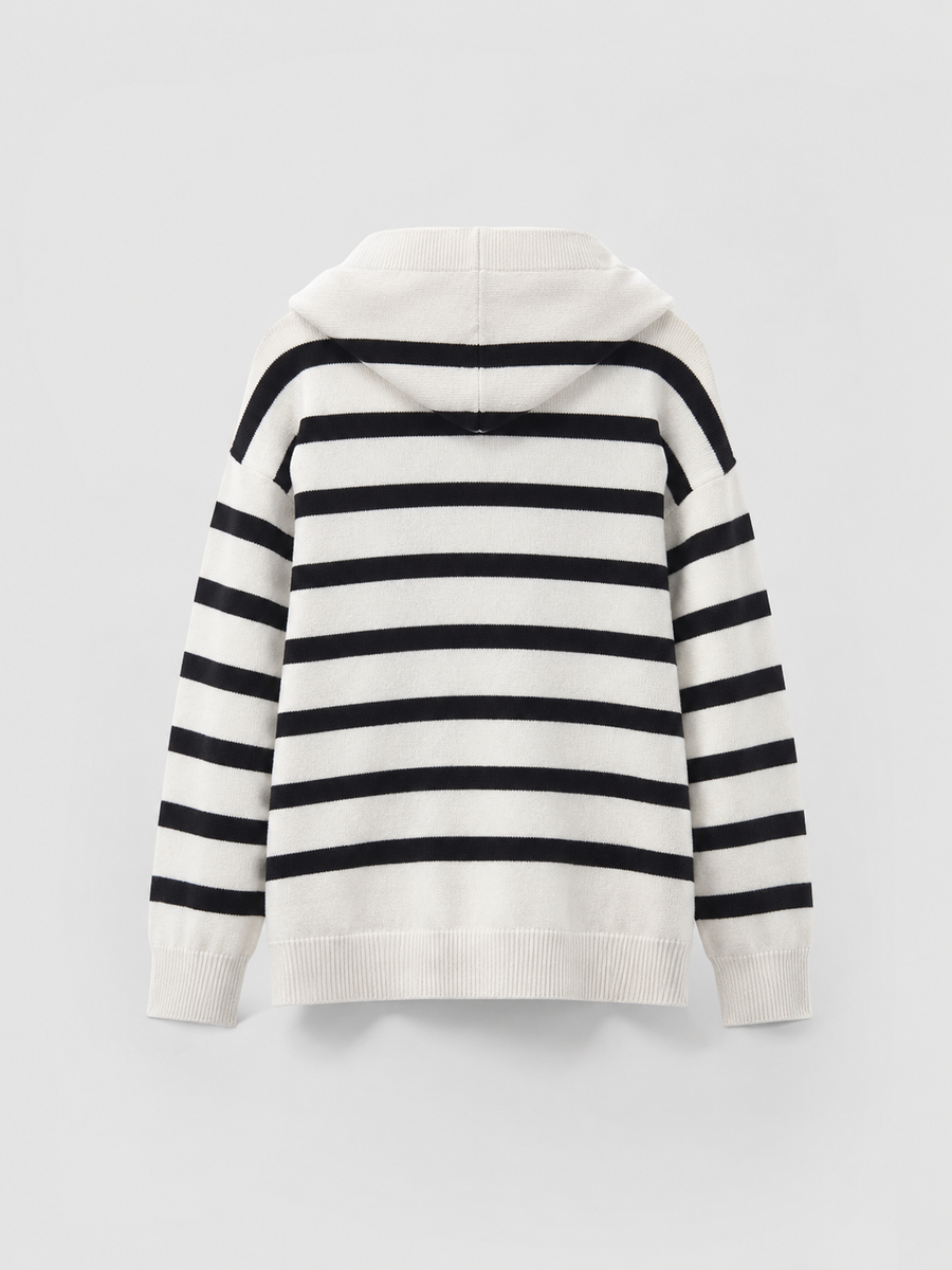 Women's striped quarter-zip jumper