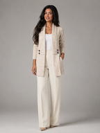 Women's shawl collar cardigan with a button-tab waist