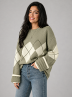 Women's argyle patterned knit jumper