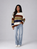 Women's striped crew neck jumper