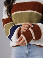 Women's striped crew neck jumper