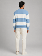 Men's block stripe crew neck jumper