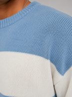 Men's block stripe crew neck jumper
