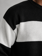 Men's block stripe crew neck jumper