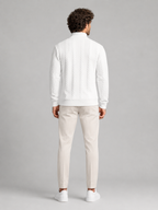 Men's textured jacquard knit high neck jumper