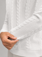 Men's textured jacquard knit high neck jumper