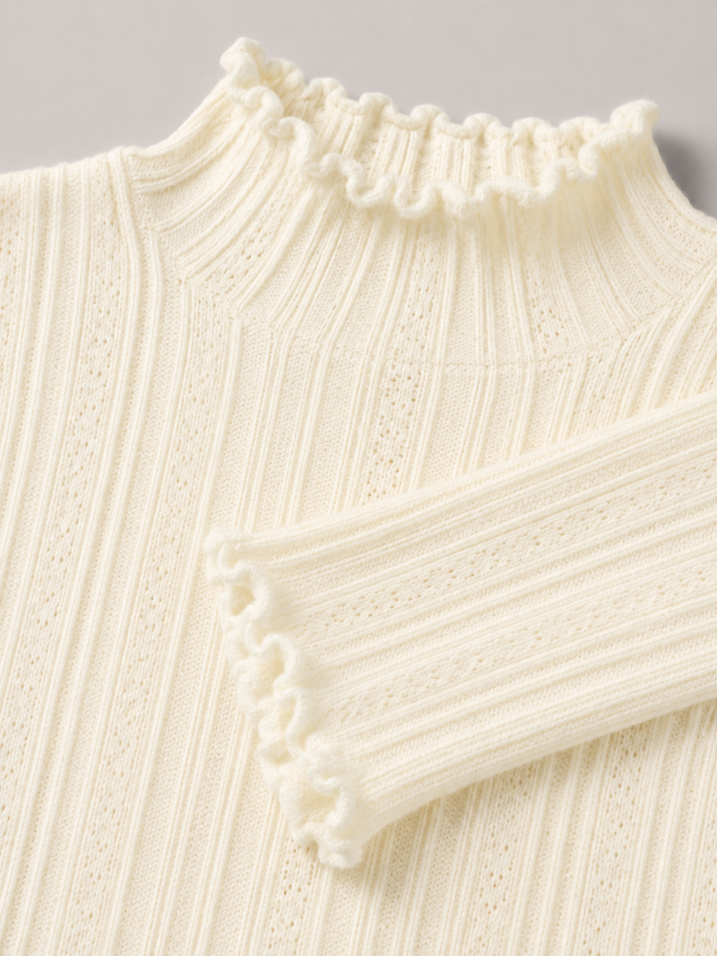 Women's ribbed knit jumper with a mock neck
