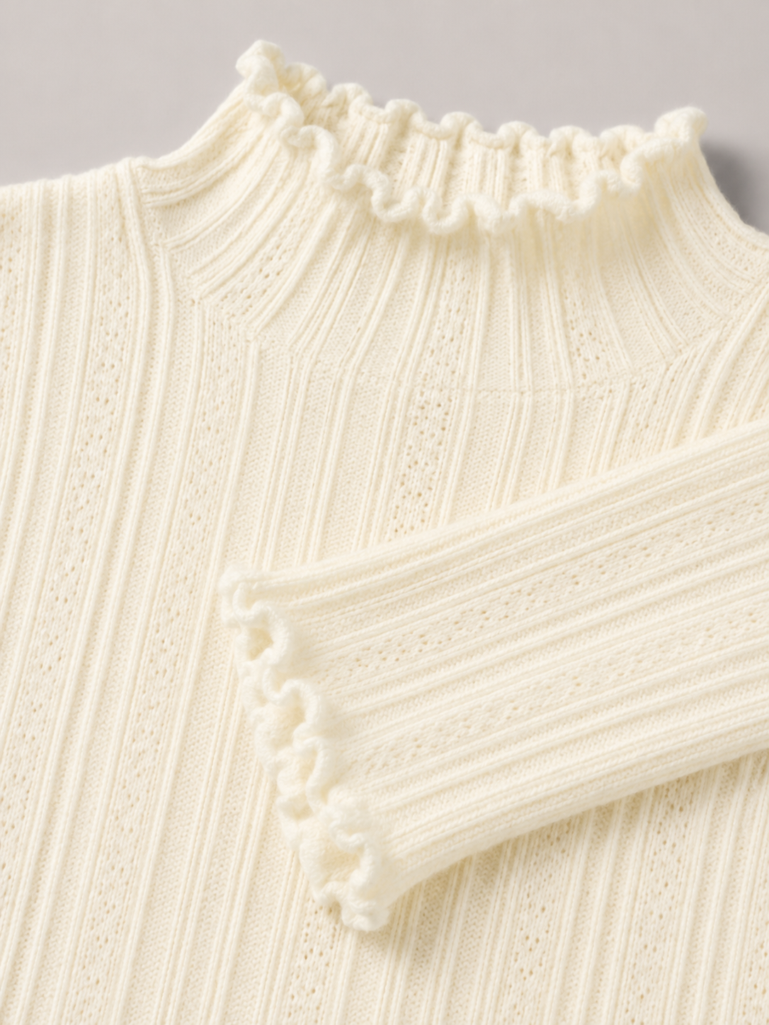 Women's ribbed knit jumper with a mock neck
