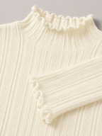 Women's ribbed knit jumper with a mock neck