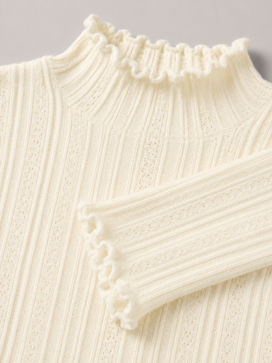 Women's ribbed knit jumper with a mock neck
