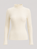 Women's ribbed knit jumper with a mock neck