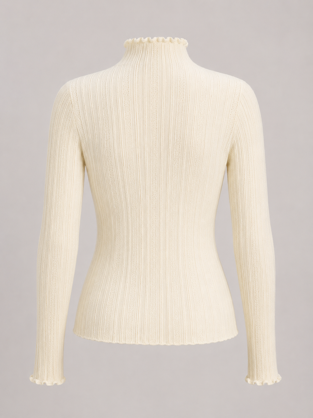 Women's ribbed knit jumper with a mock neck