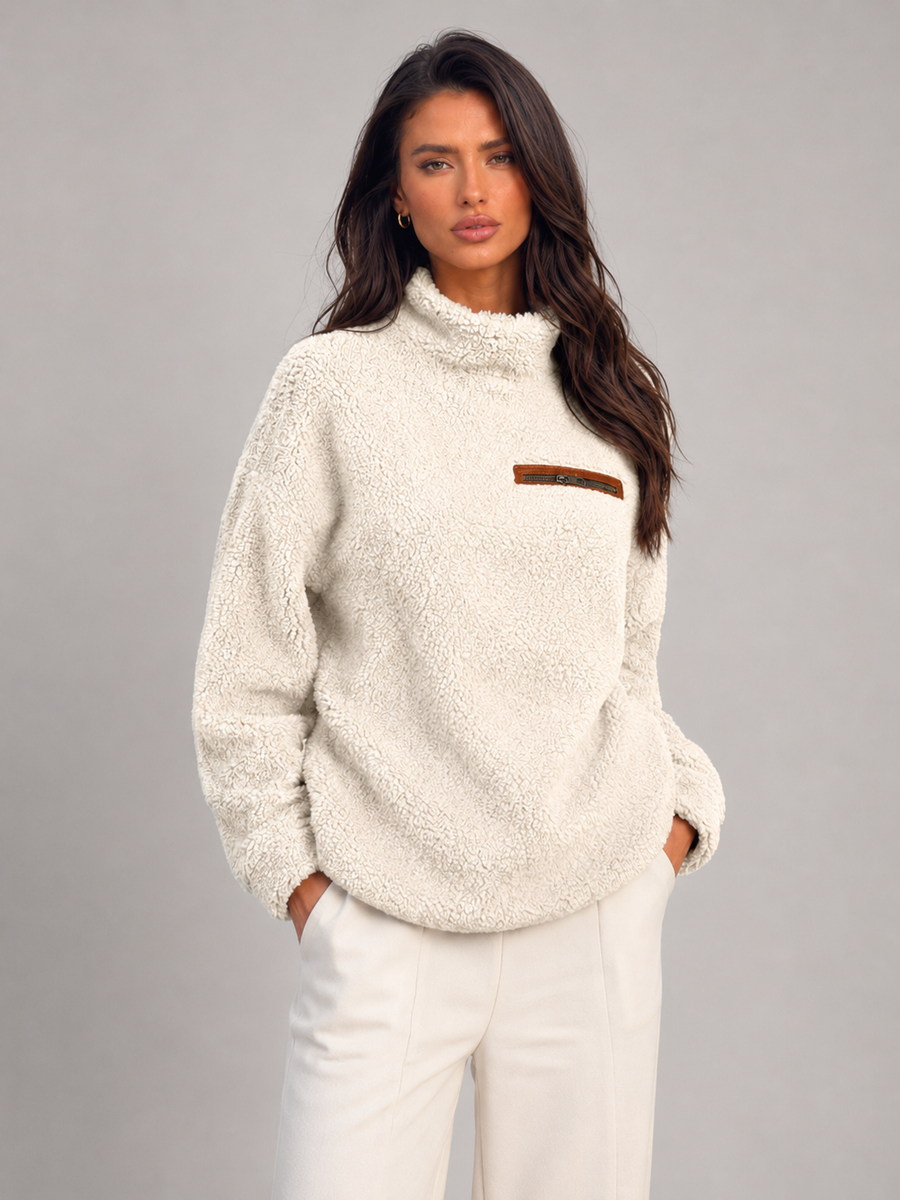 Women's fuzzy high neck jumper