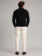 Men's all-over cable knit half-zip jumper