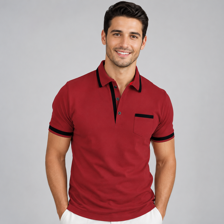 Men's classic fit short-sleeve cotton polo shirt