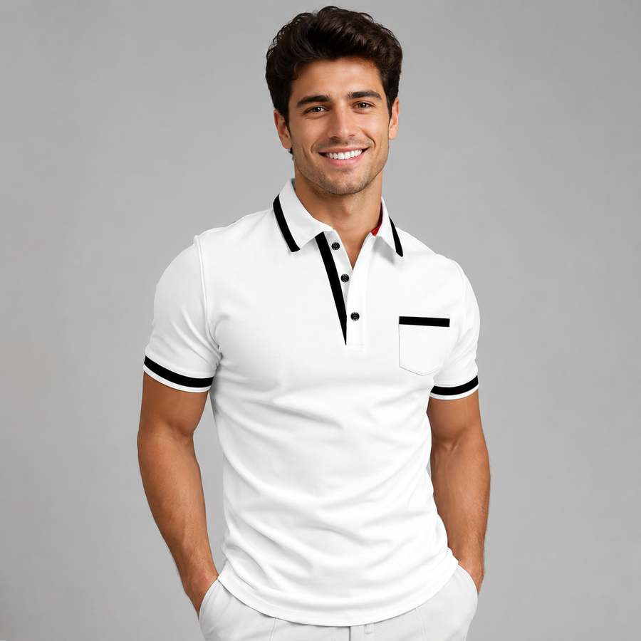 Men's classic fit short-sleeve cotton polo shirt