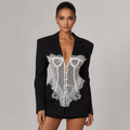 Women's fitted corset-look blazer with lace detail