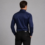 Men's slim fit satin-look stretch shirt