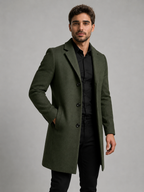 Men's single-breasted tailored overcoat