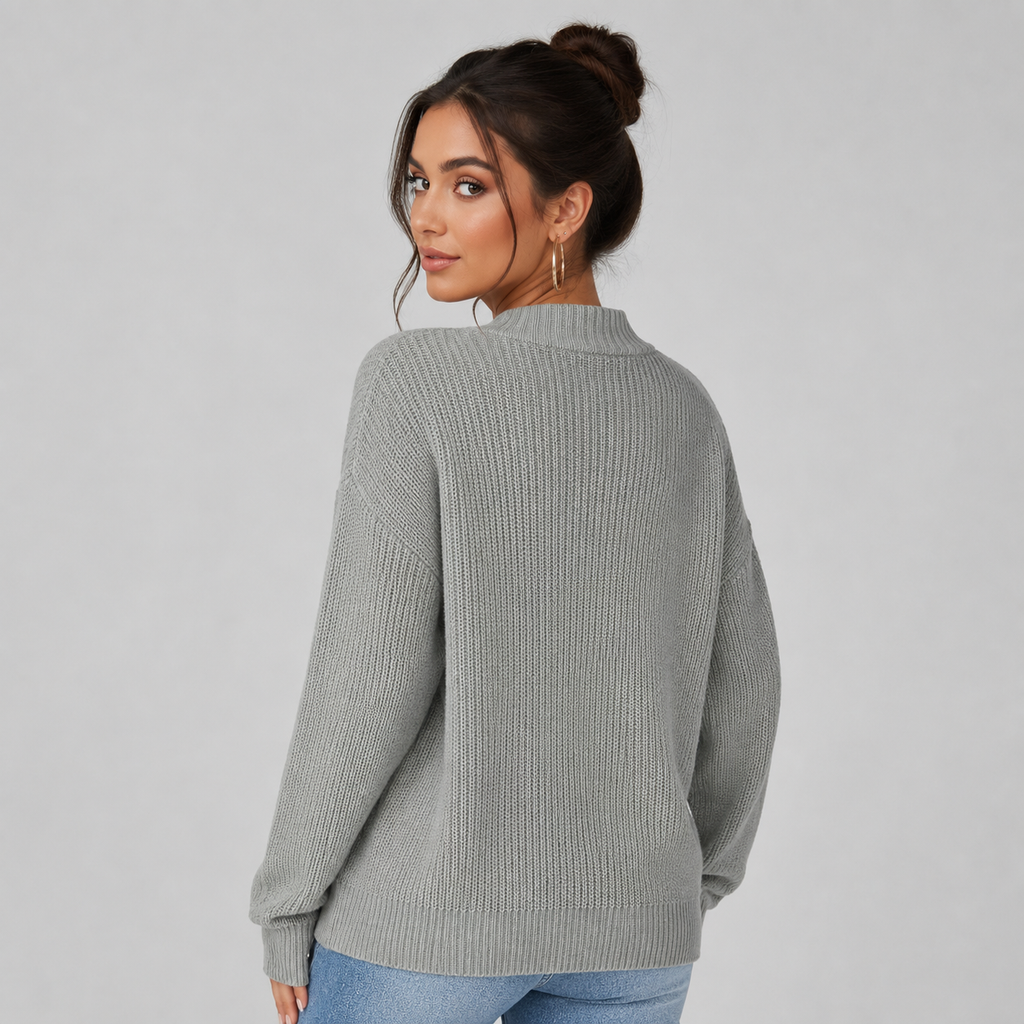 Women's V-neck button-front knit cardigan