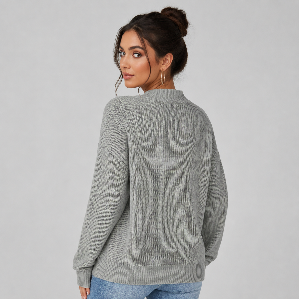 Women's V-neck button-front knit cardigan