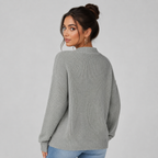 Women's V-neck button-front knit cardigan