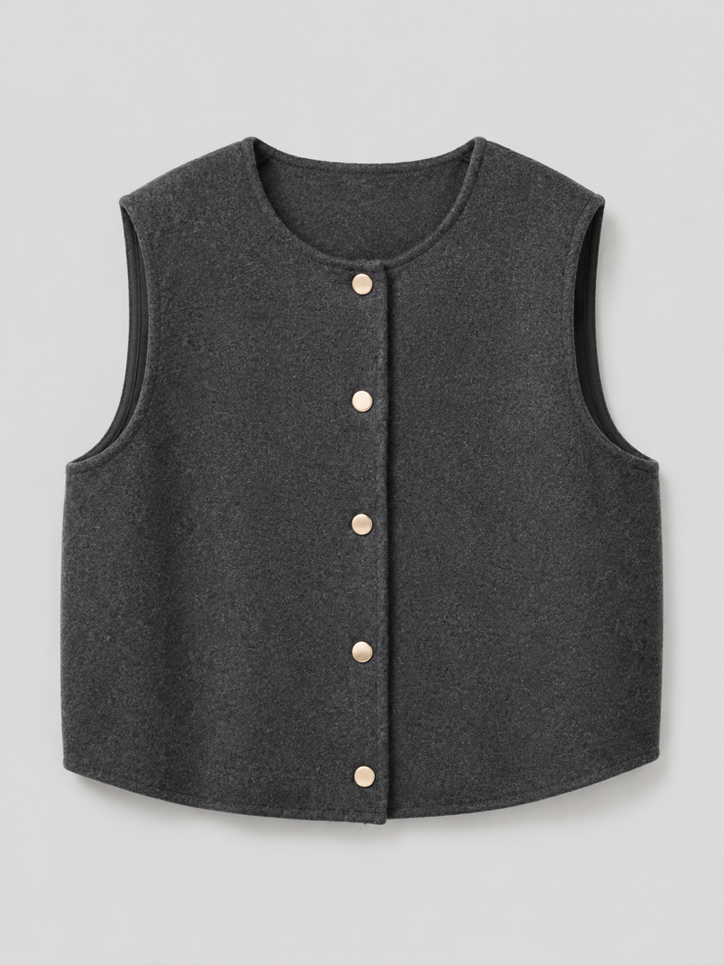Women's sleeveless knitted waistcoat with a button front