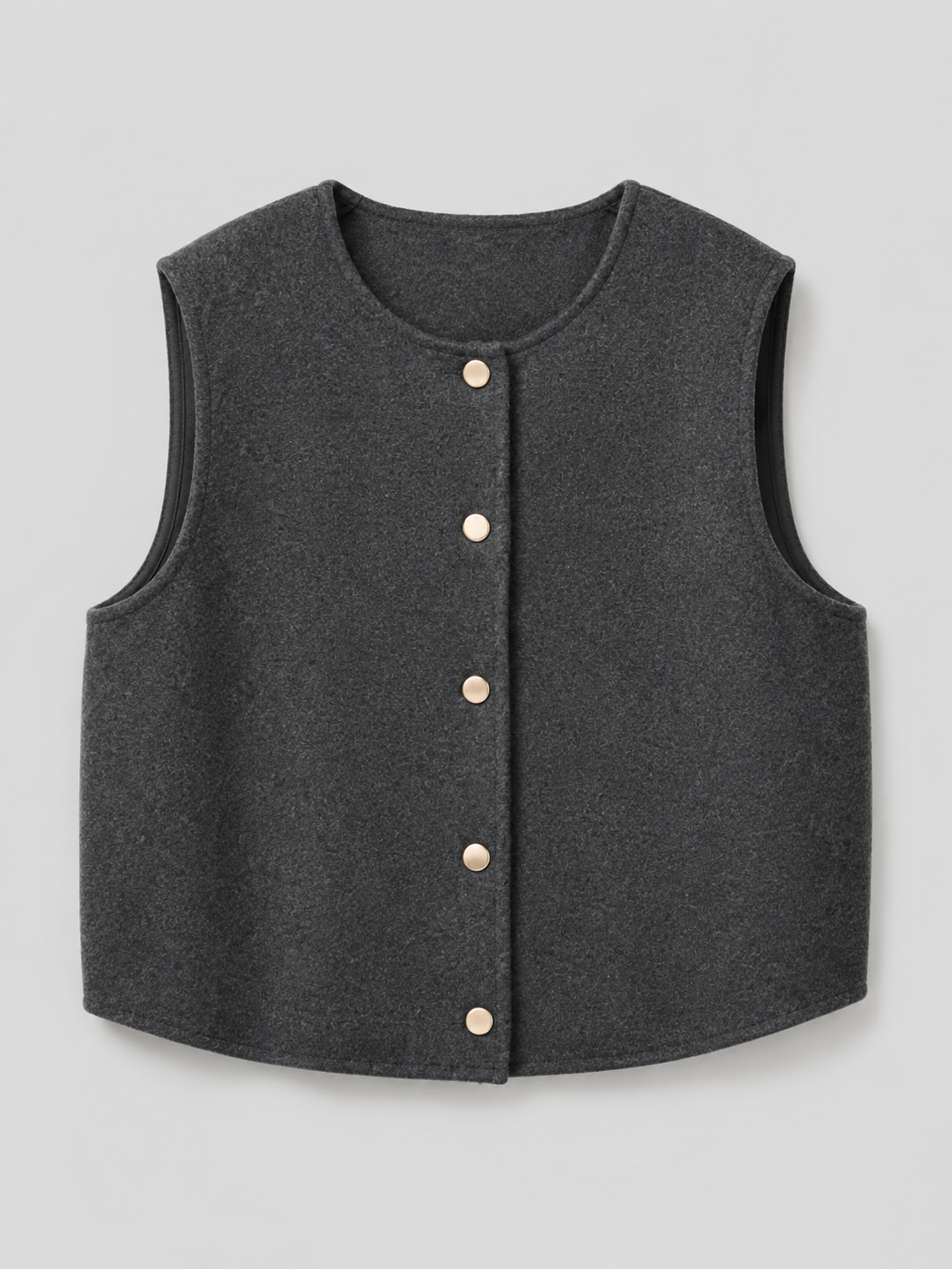 Women's sleeveless knitted waistcoat with a button front