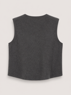 Women's sleeveless knitted waistcoat with a button front