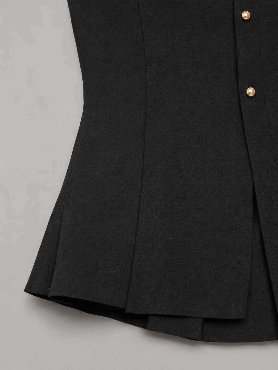 Women's tailored waistcoat and wide-leg trousers in black