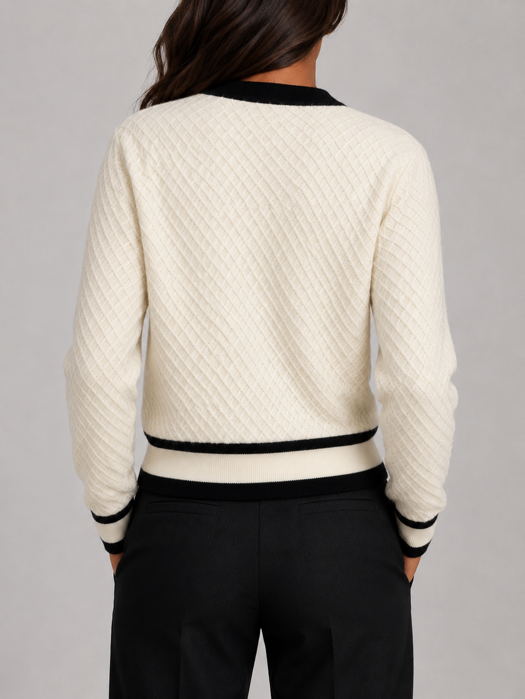 Women's textured knit cardigan with buttons
