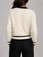 Women's textured knit cardigan with buttons