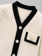 Women's textured knit cardigan with buttons