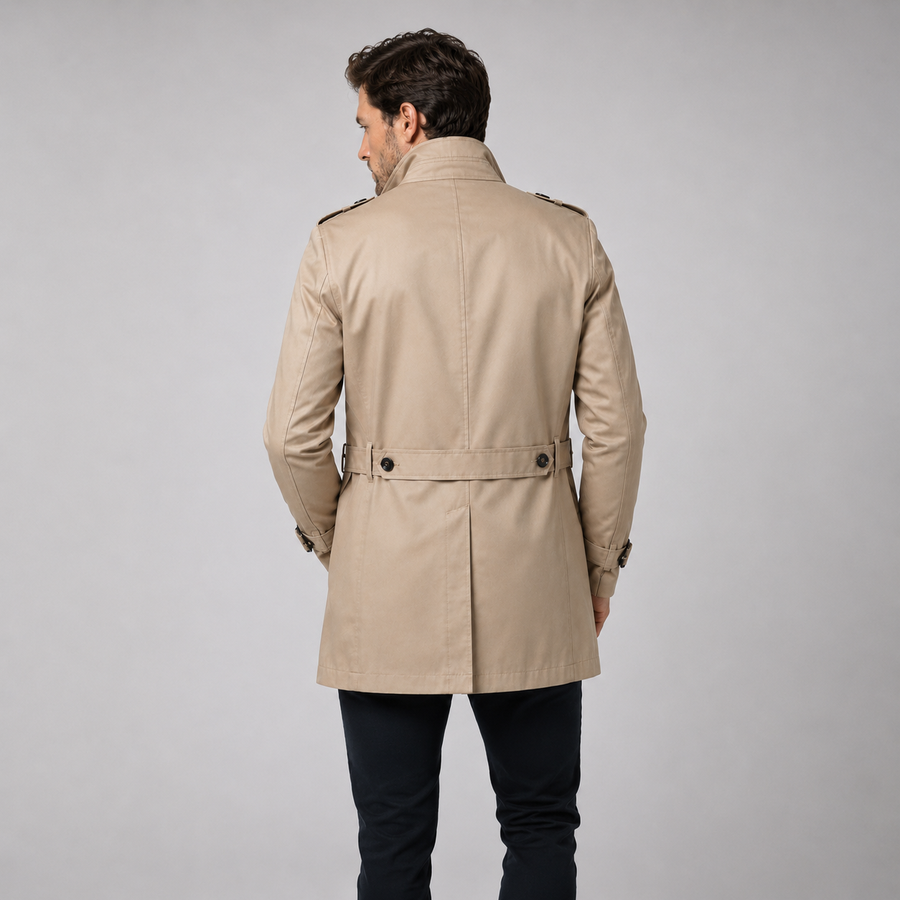 Men's tailored belted trench coat