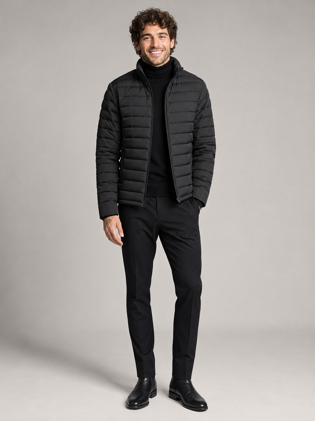 Men's lightweight quilted puffer jacket