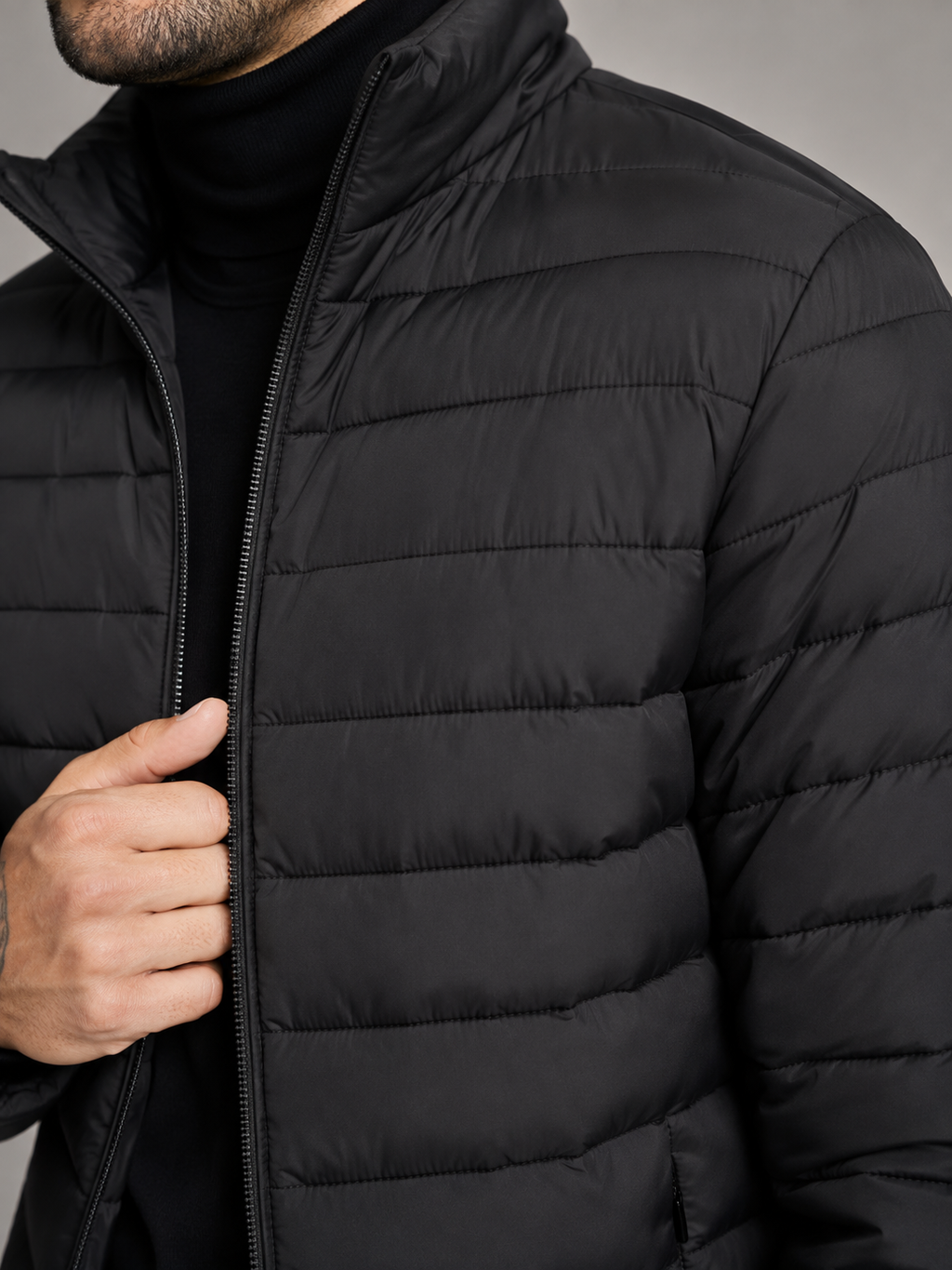 Men's lightweight quilted puffer jacket