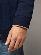 Men's fleece-lined trucker jacket with sherpa collar