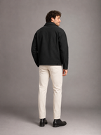 Men's structured trucker jacket with press-stud front